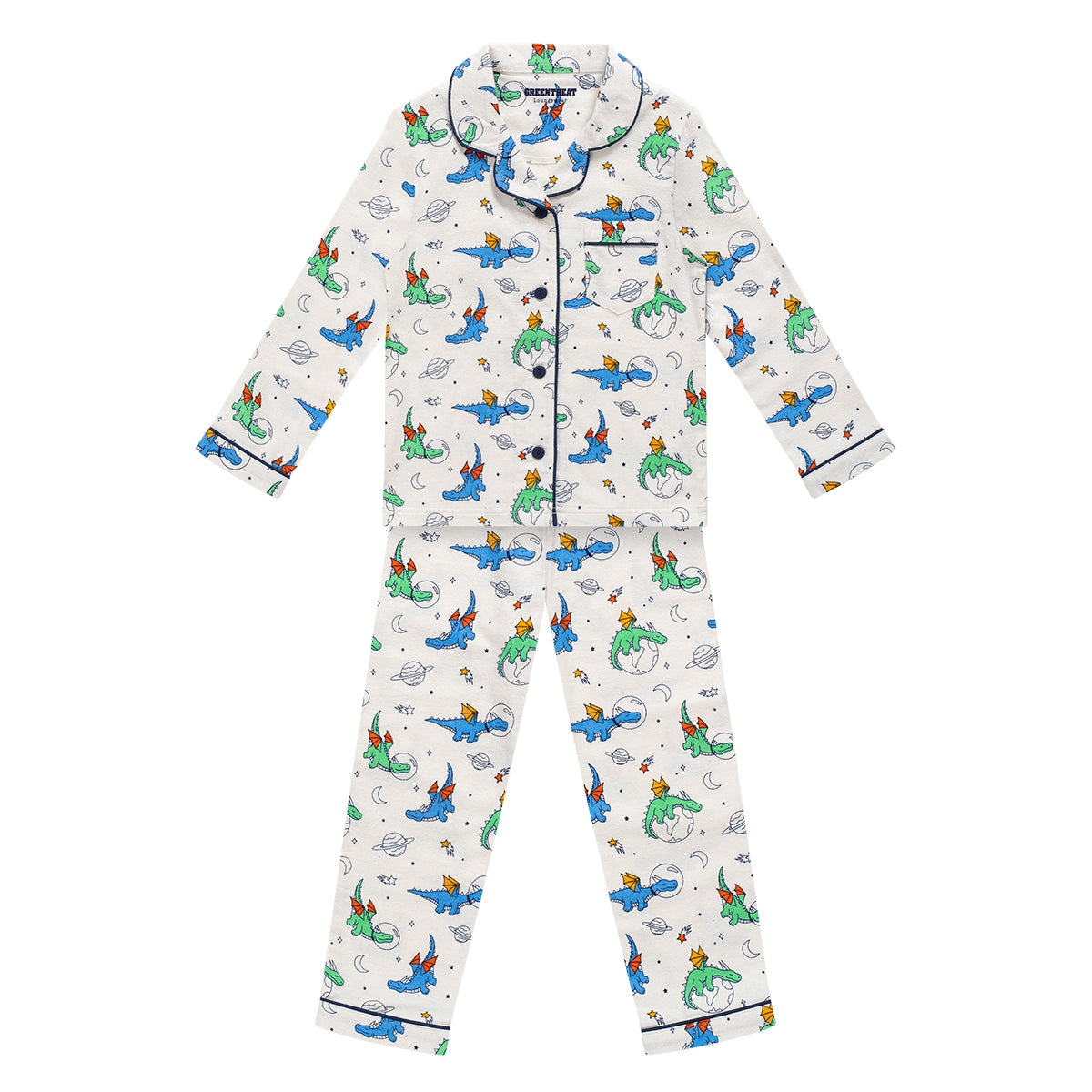 1 Pack Boys Greentreat Organic Cotton Dinosaurs Print Pyjama Set BLHGT058