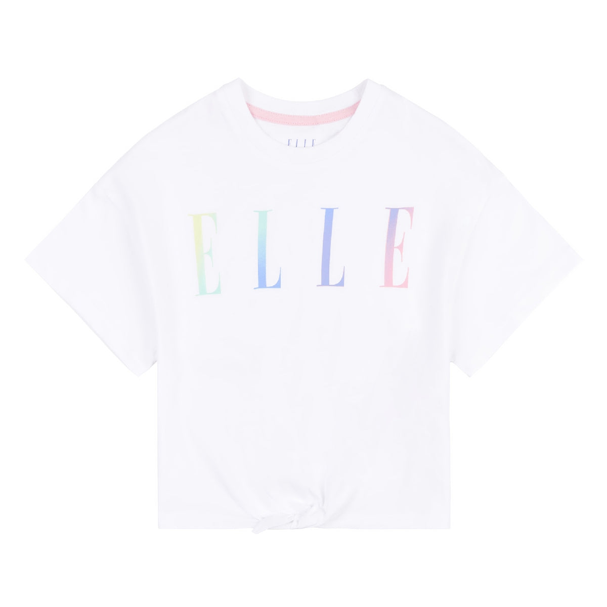 Elle Girls Multicolour Print Tie Hem T-Shirt