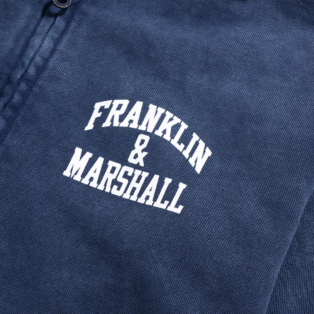 Franklin & Marshall Vintage Arch Logo Zip-Through Hoodie - Blue FMS0473203