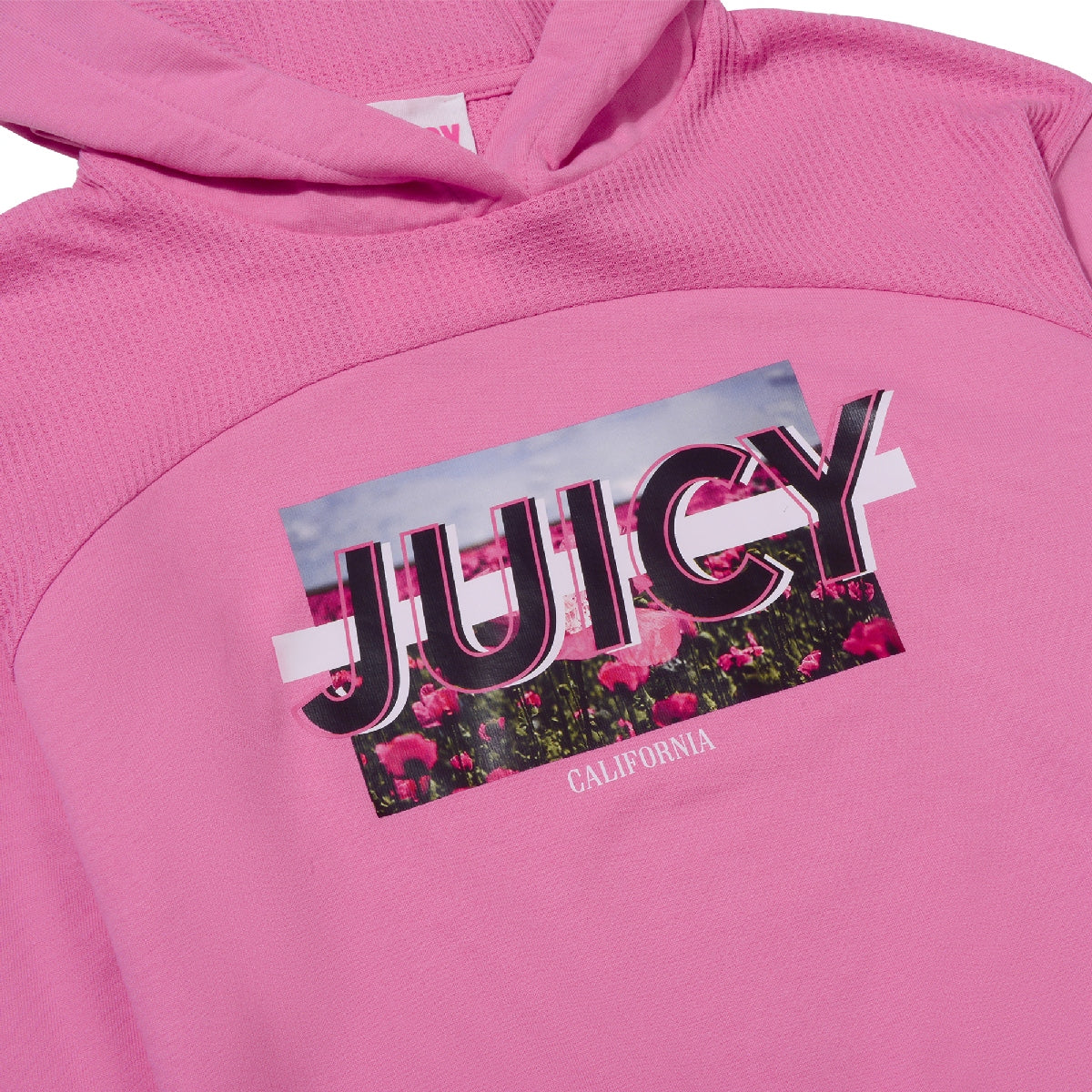Juicy Couture Waffle Panel Hoodie - Pink